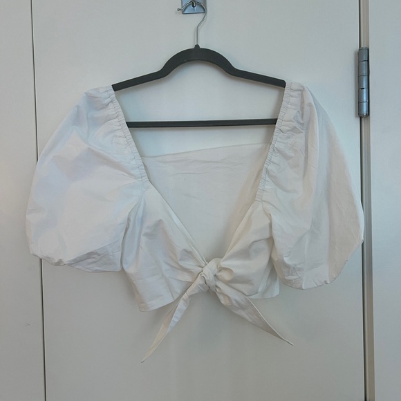 NWOT Aritzia Little Moon Lucia poplin blouse in white, SZ MEDIUM - Picture 8 of 11